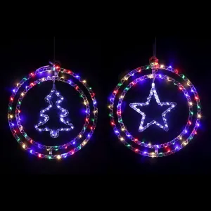 LED Crystal Rings with Motif Asst (33x36cm)