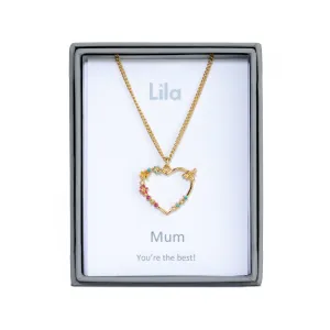 Lila Jewellery Best Mum Heart Pendant