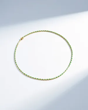 Linear Full Emerald Tennis Necklace