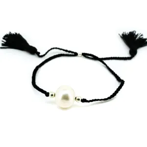 Midnight Sands Pearl Tassel Bracelet