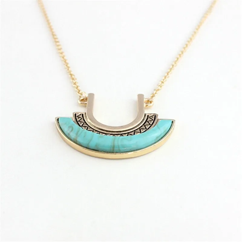 New Exquisite Turquoise Necklace Fashion Charm Brand Jewelry Necklace For Women Dress Accessories