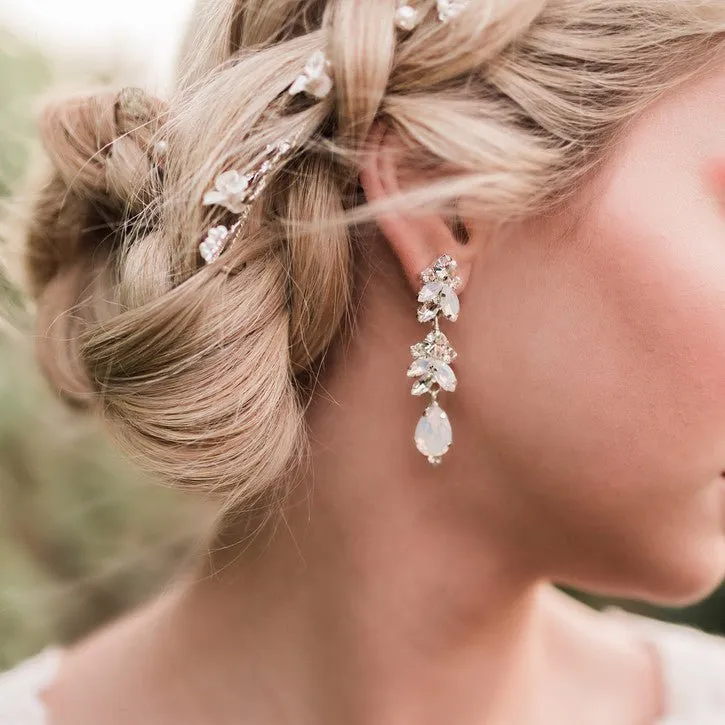 Opal Crystal Wedding Earrings