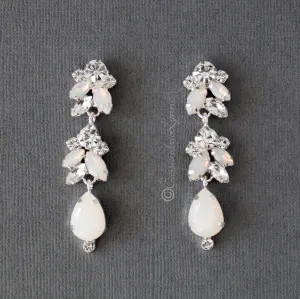 Opal Crystal Wedding Earrings