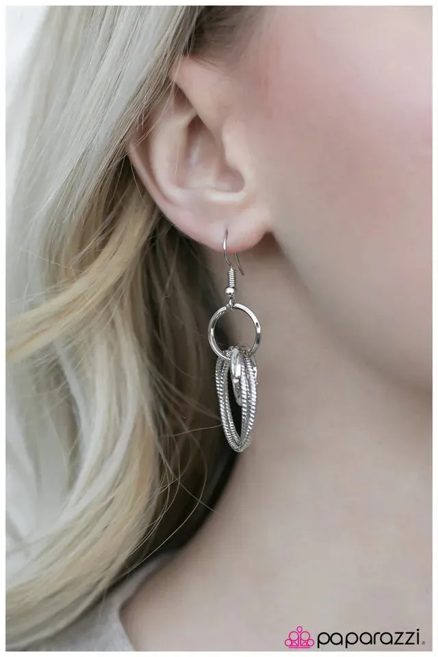 Paparazzi Earring ~ Meridian Melody - Silver