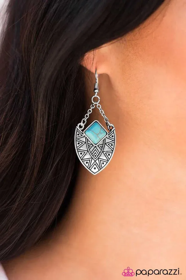 Paparazzi Earring ~ Montana Hills - Blue