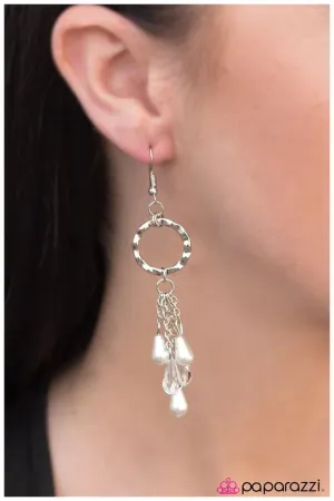 Paparazzi Earring ~ Sealed With A Kiss - White