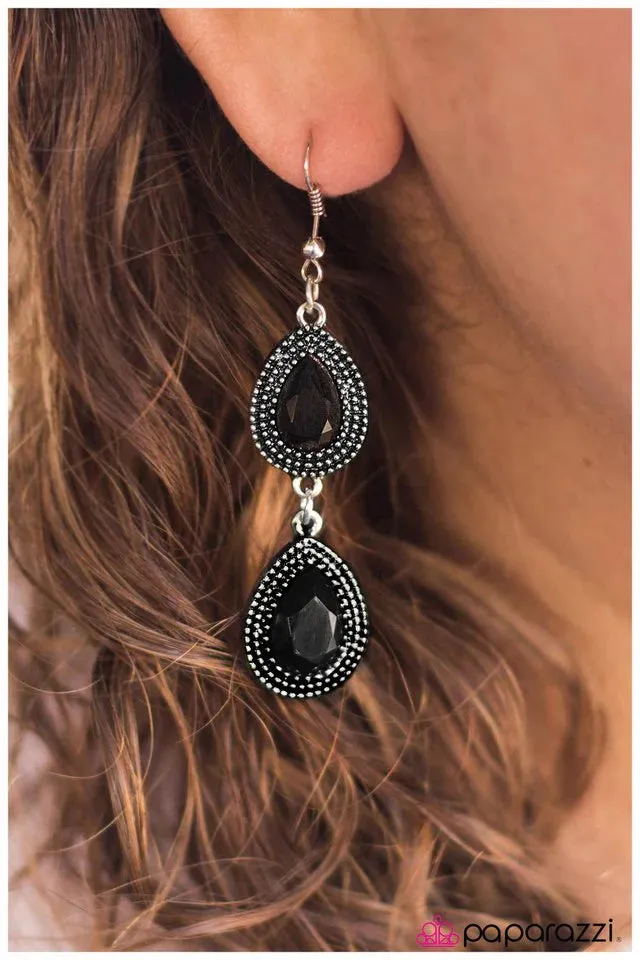 Paparazzi Earring ~ That Makes Two Of Us - Black