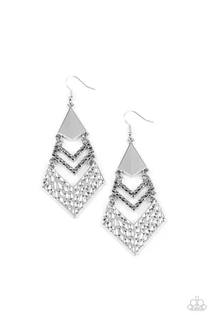 Paparazzi Earring ~ Work Hazard - Silver