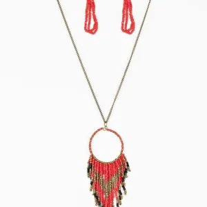 Paparazzi Necklace ~ Badlands Beauty - Red