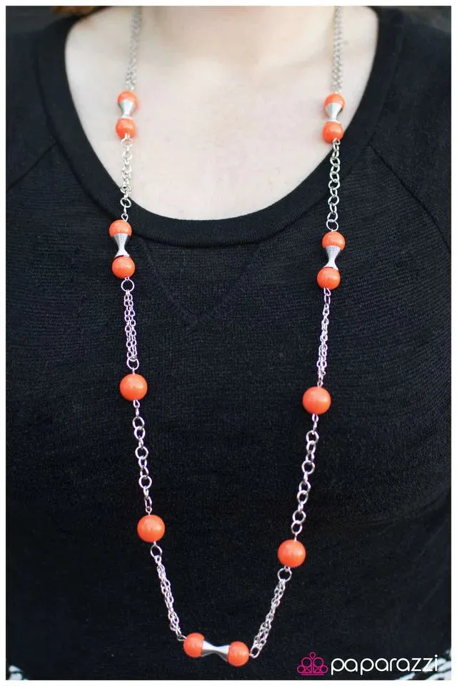 Paparazzi Necklace ~ Commander in Chief - Orange