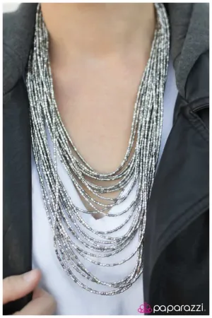 Paparazzi Necklace ~ Desert Ice - Silver