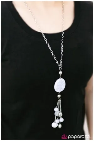 Paparazzi Necklace ~ How MARBLE-lous! - White