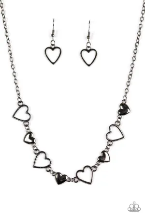 Paparazzi Necklace ~ Hustle and Heart - Black