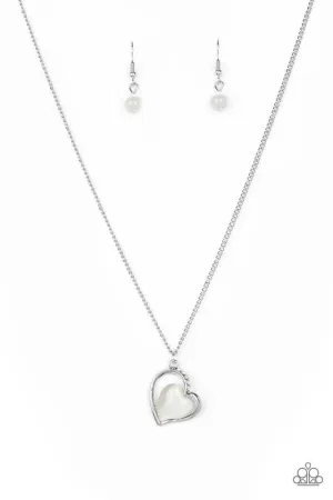 Paparazzi Necklace ~ Love of My Life - White