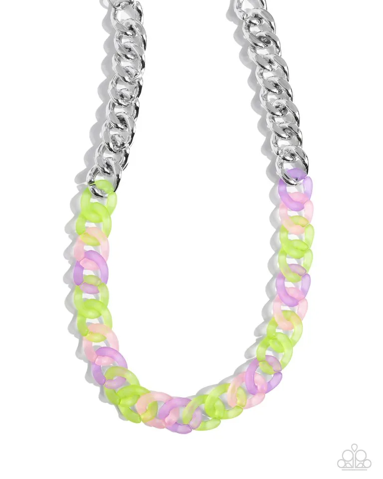 Paparazzi Necklace ~ Rainbow Ragtime - Green