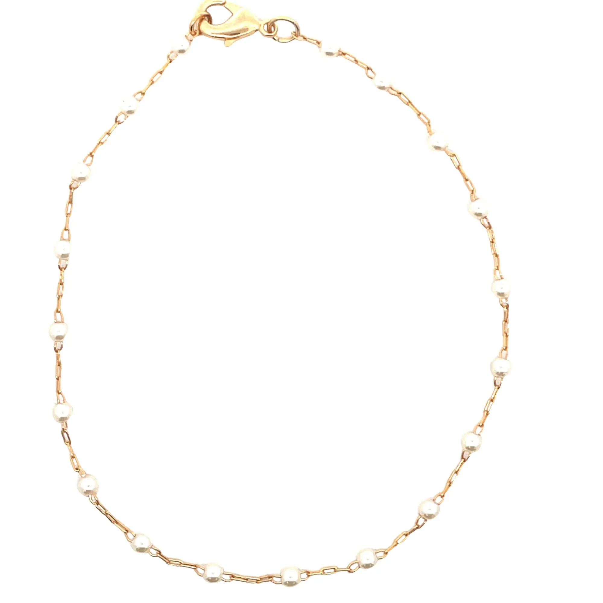 Pearl Paperclip Link Chain Choker (H121/E250/I481)