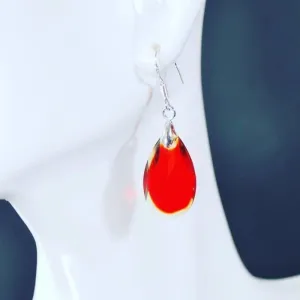 Red Crystal Dangle Women's Earrings