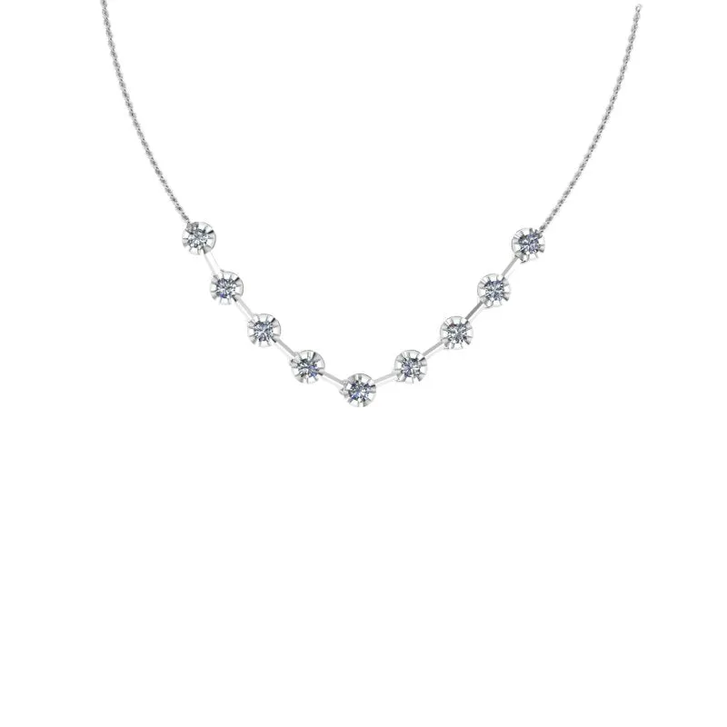 Round Diamond Dash Necklace