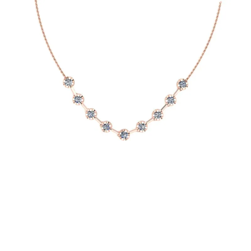 Round Diamond Dash Necklace