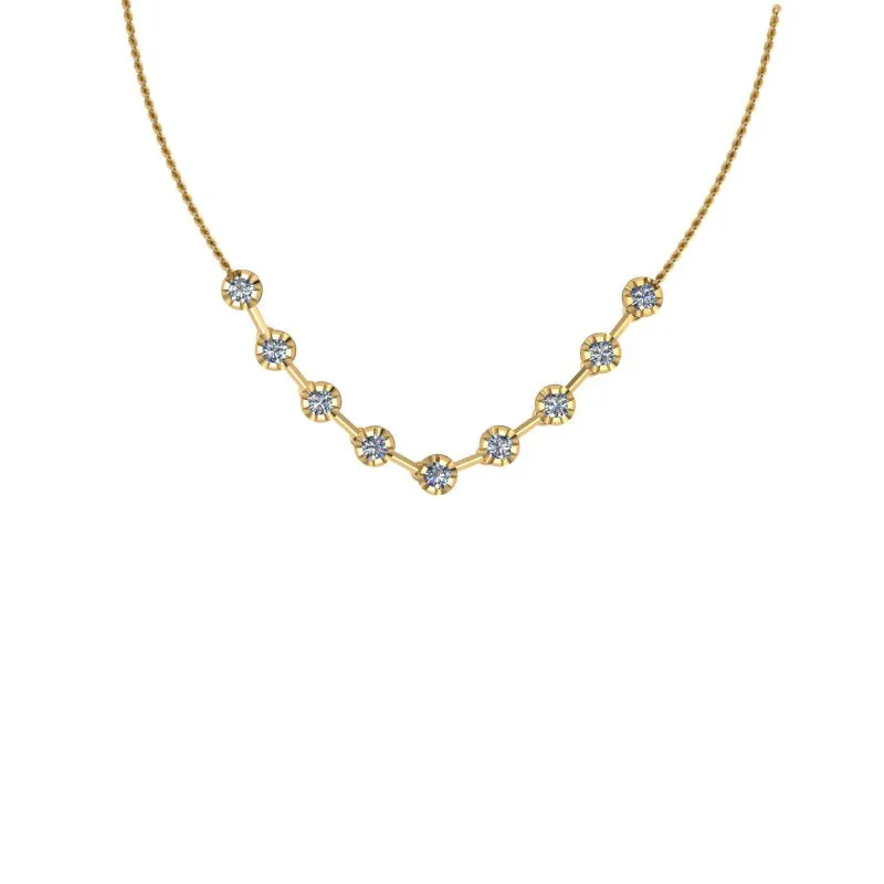 Round Diamond Dash Necklace