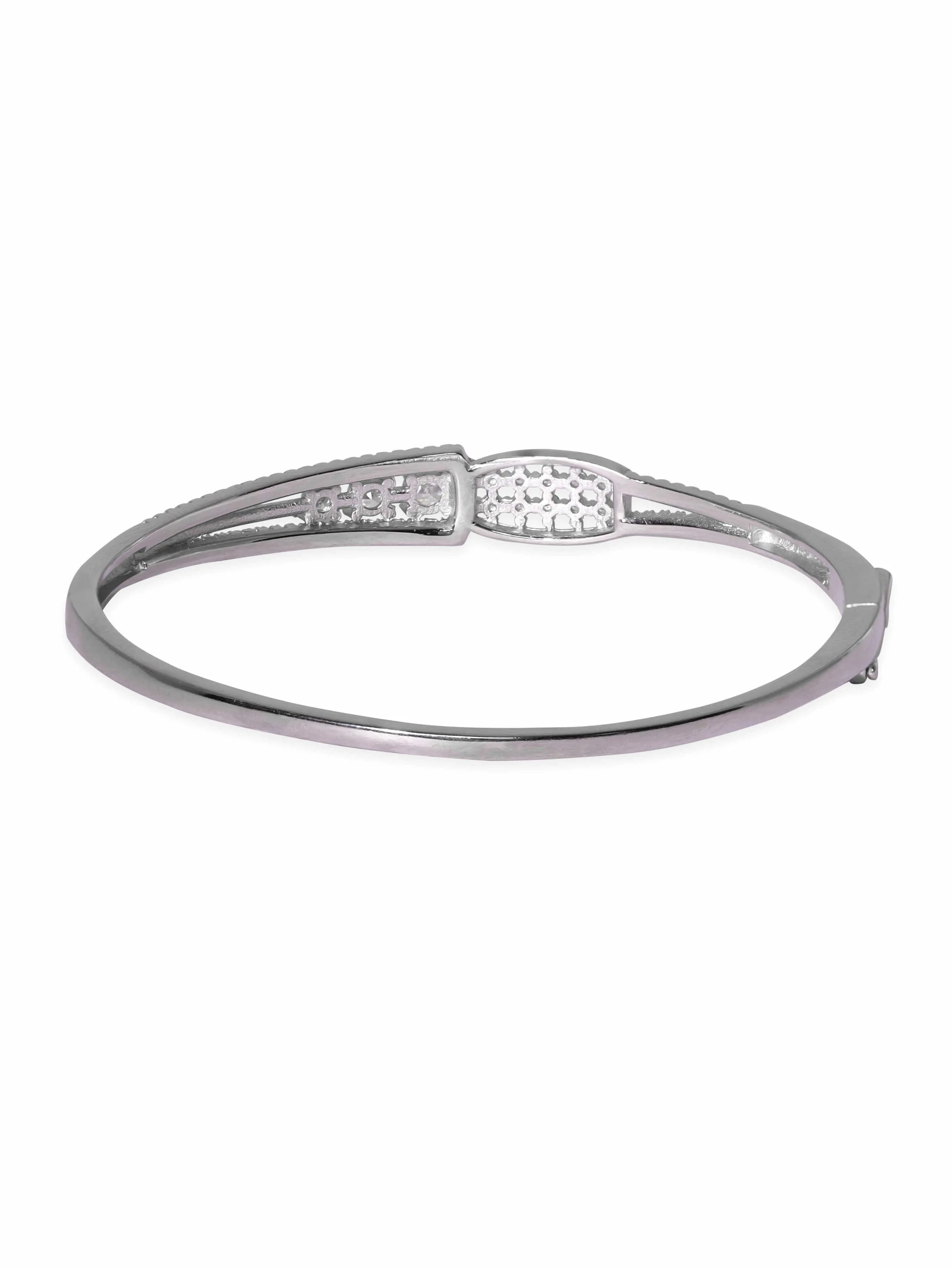 Rubans Silver Rhodium Plated Zirconia Studded Elegant Bracelet