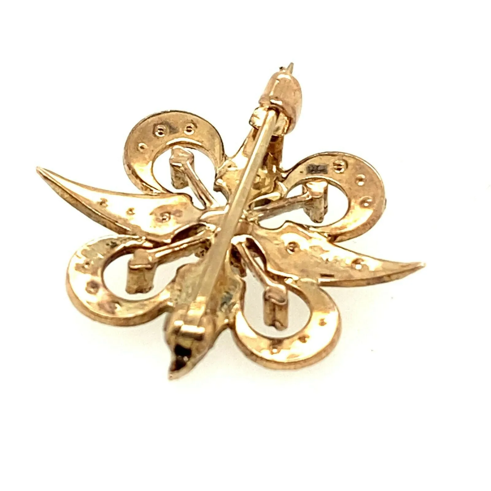 Seed Pearl Art Nouveau Style 9ct Yellow Gold Brooch