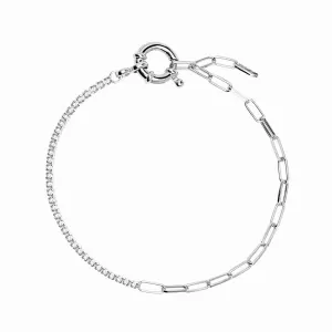 Silver Eternity Paperclip Bracelet