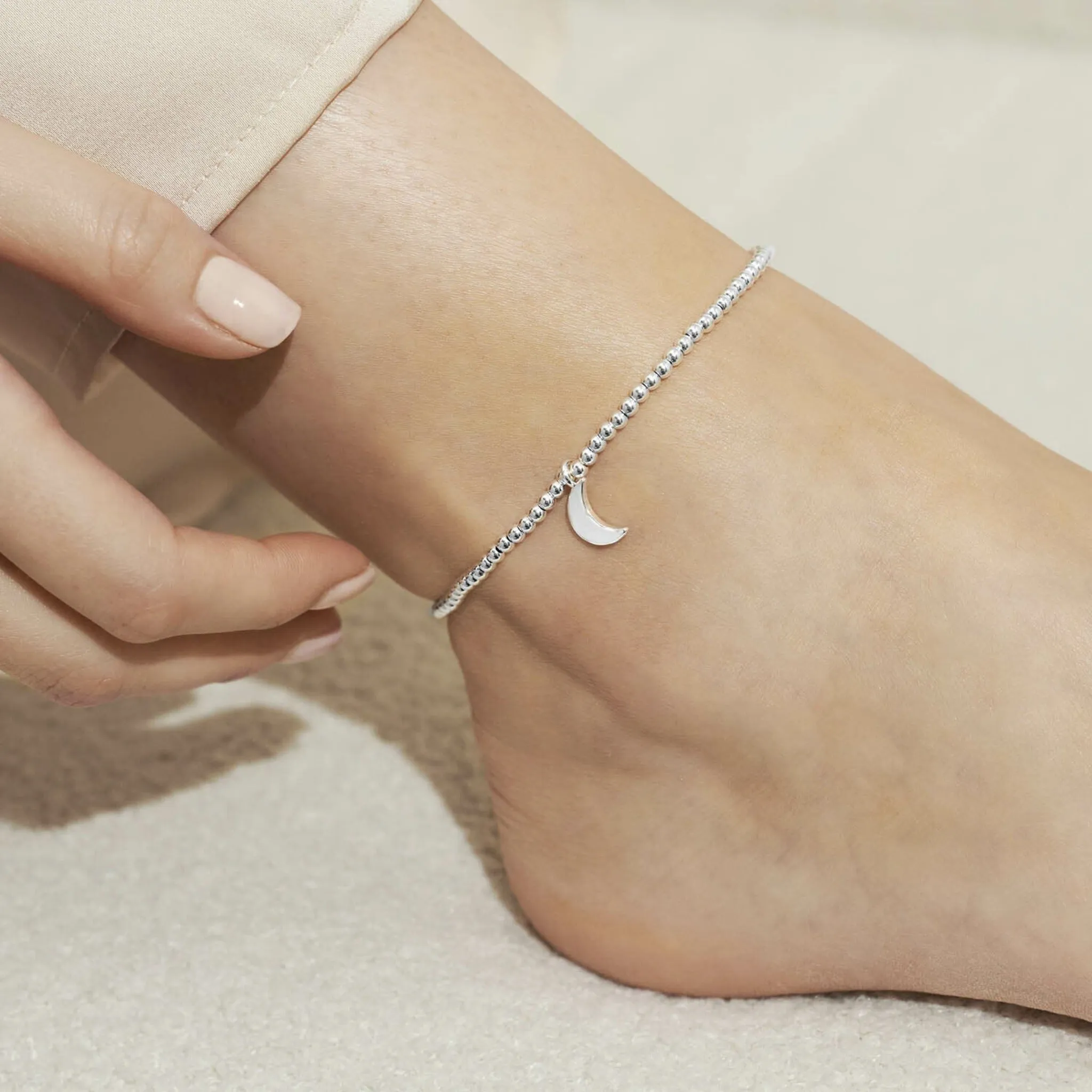 Silver Moon Anklet