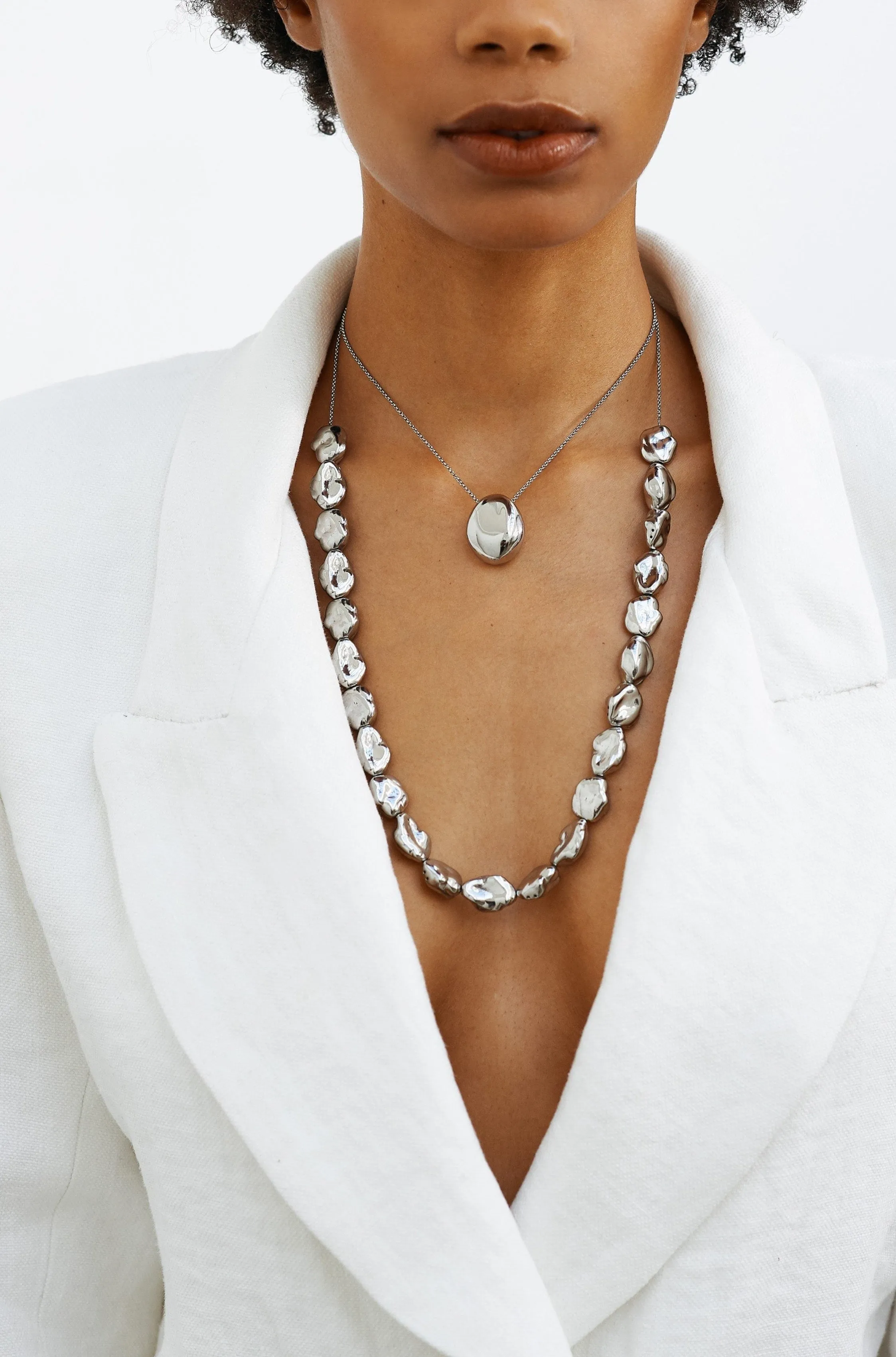 Silver Pearl Necklace