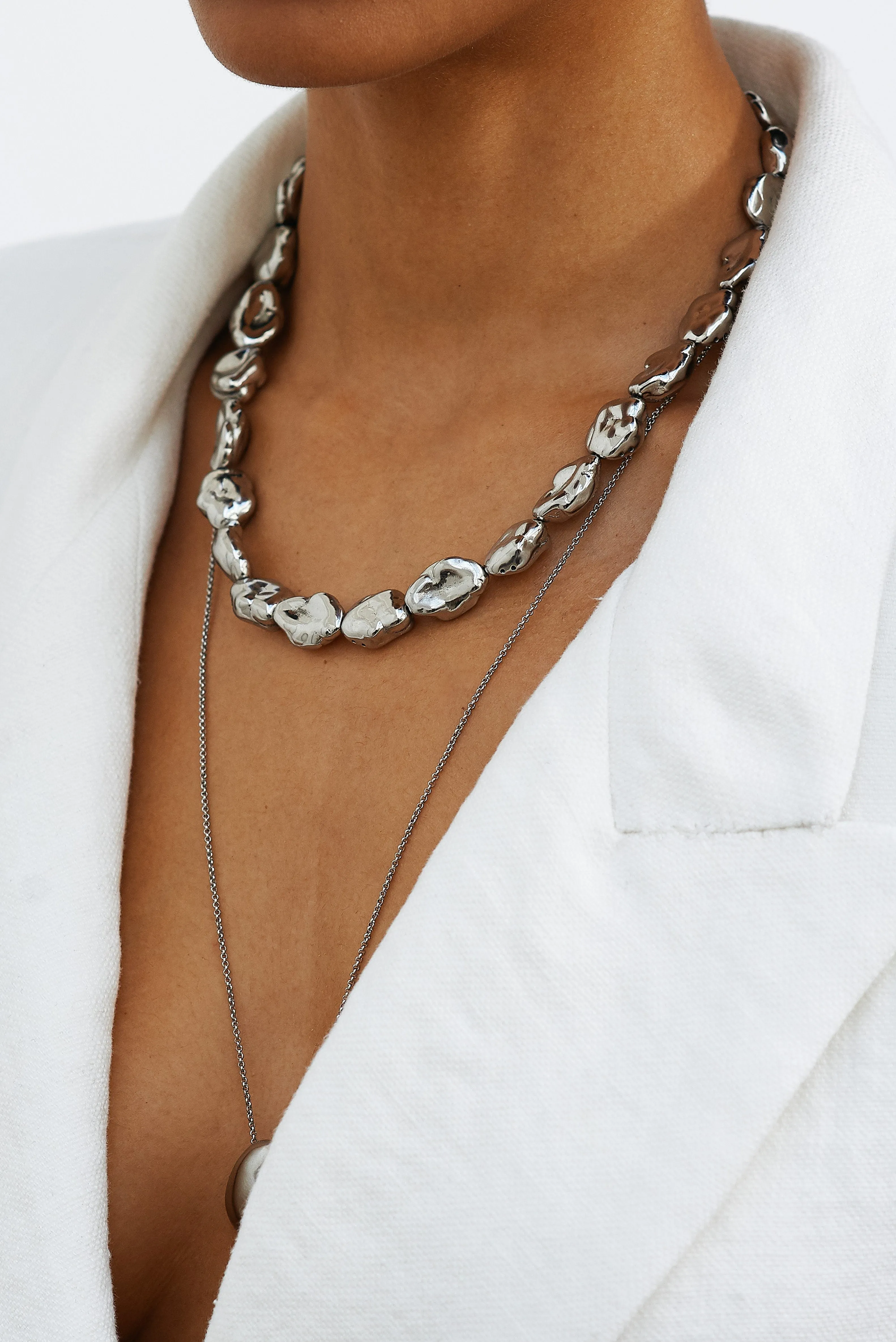 Silver Pearl Necklace