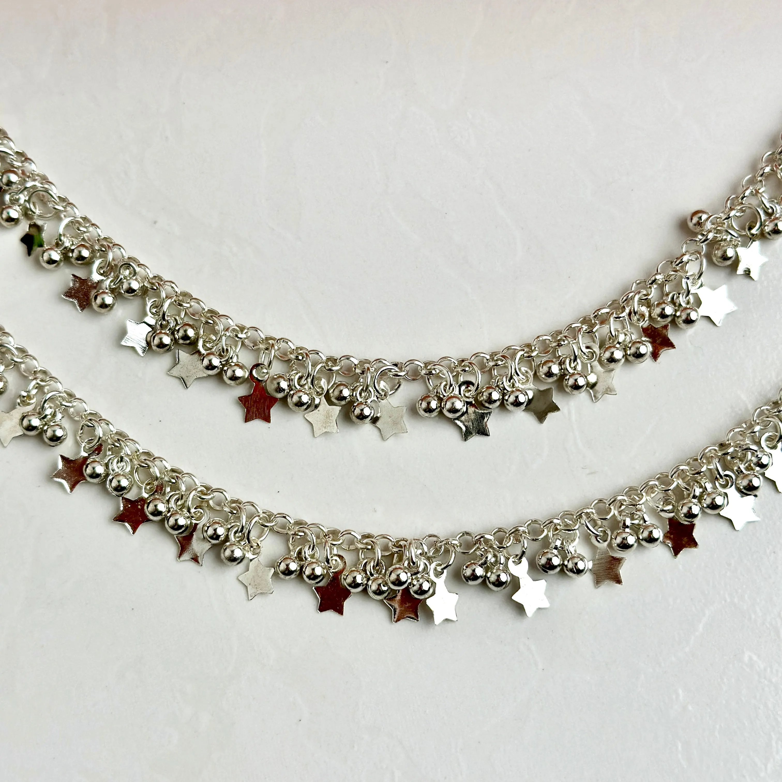 Silver Star Anklet