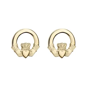 Solvar 14k Gold Claddagh Stud Earrings