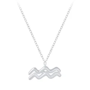 Sterling Silver Aquarius Zodiac Sign Necklace