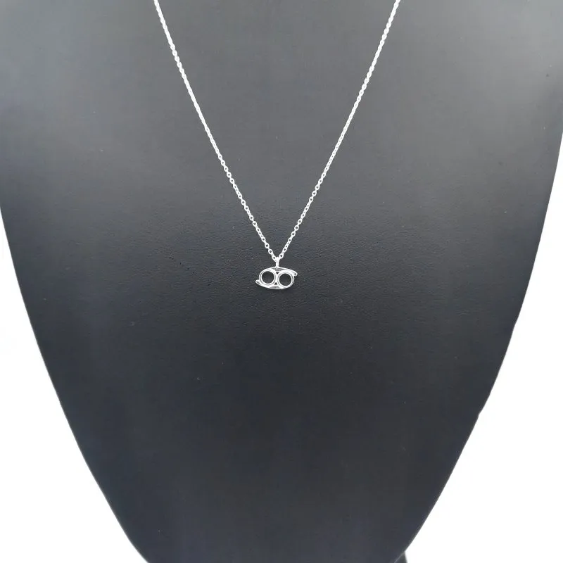 Sterling Silver Cancer Zodiac Sign Necklace