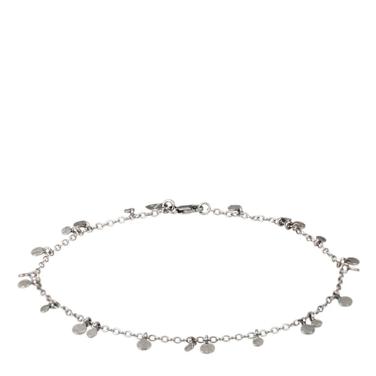 Sterling Silver Tiny Hammered Disc Anklet