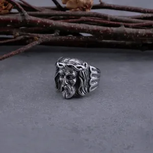 Viking Vintage Jesus Head Ring