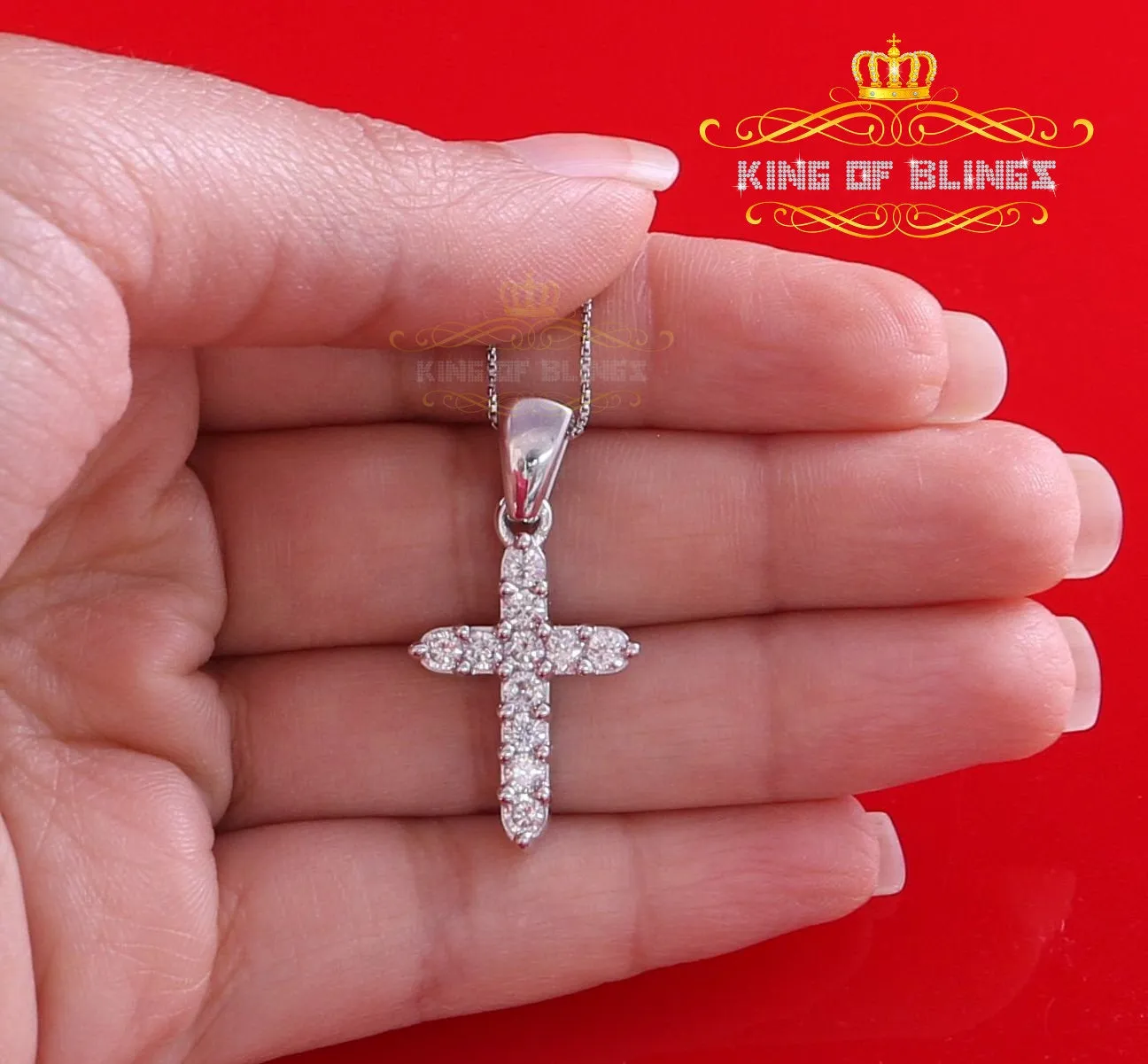 White 925 Sterling Silver Attractive special CROSS Pendant 2.09ct Cubic Zirconia