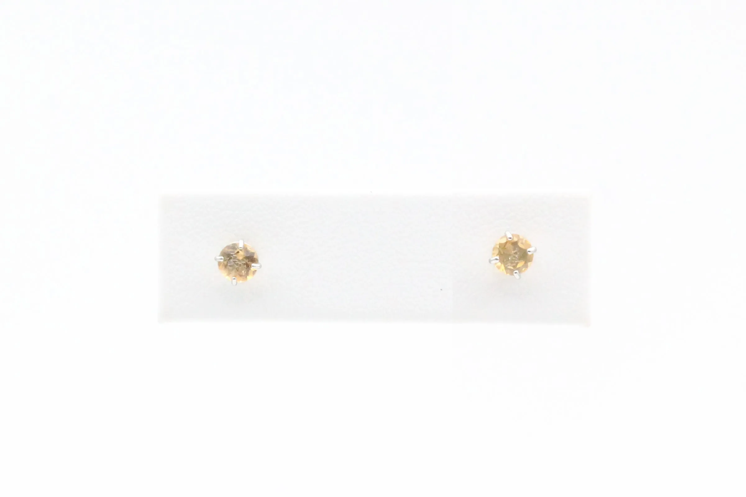 White Gold Citrine Earrings