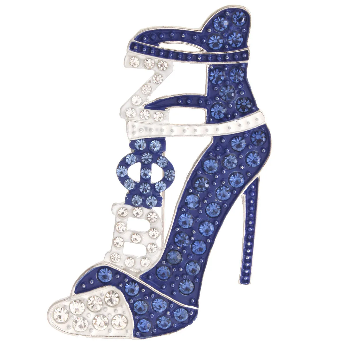 Zeta Phi Beta Pin Blue and White Heel Sorority Brooch